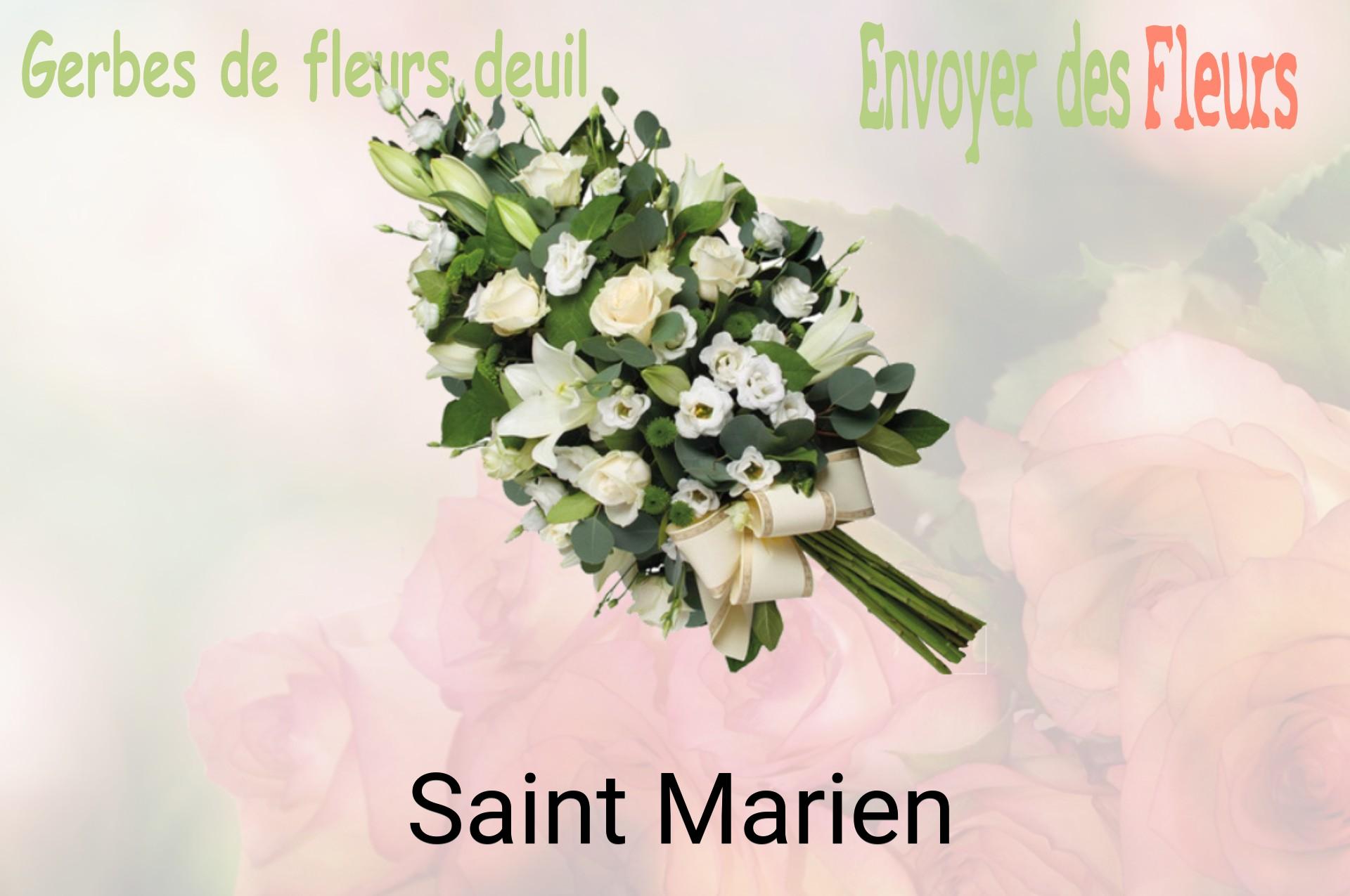 Gerbe de fleurs de deuil livrée à Saint-Marien